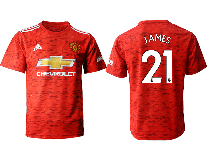 Men 2020-2021 club Manchester United home aaa version #21 red Soccer Jerseys